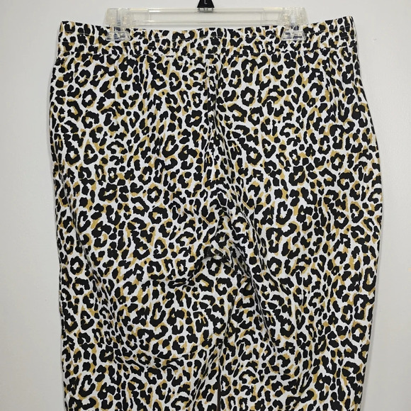 J Crew Leopard Print Cropped Tie Waist Linen Blend Relaxed Pants Size 14 - Picture 6 of 15